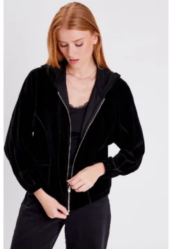 ÖkofreundlicheFelpa Con ZipNoir Donna Felpe BQ021J00N-Q11