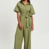 Calli Harriot Tuta JumpsuitKhaki Donna Tute Jumpsuit CFY21T00U-M11