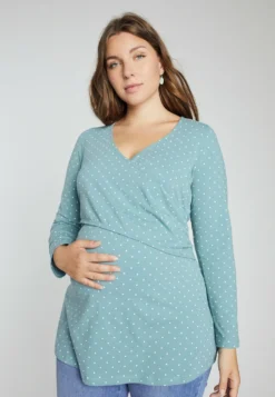 Ulla Popken Maglietta A Manica LungaEisgrün Donna T-shirt E Top UP129H005-M11