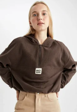 DeFacto Felpa Con CappuccioBrown Donna Felpe DEZ21J0IO-O11