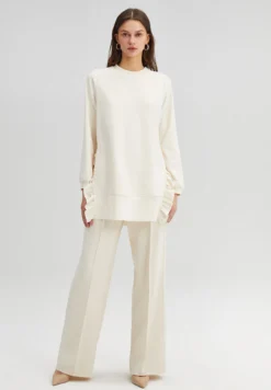 Ruffled Crepe - Felpa - Beige