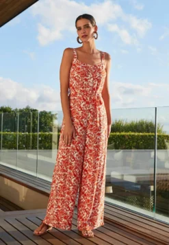 Next Wide Leg Jumpsuit - Tuta Jumpsuit - Red Floral