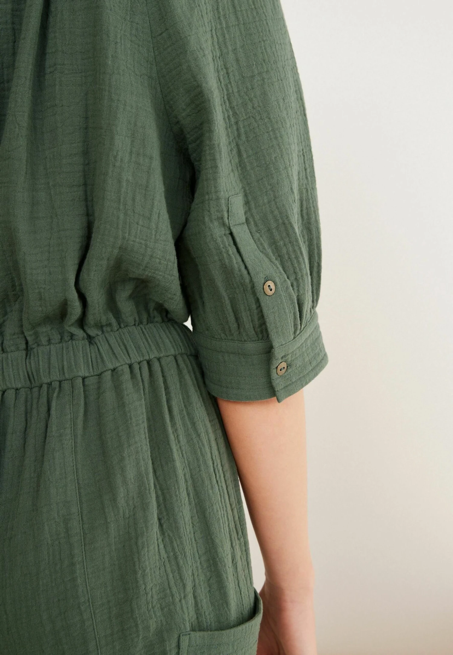 Next Cotton Crinkle JumpsuitTuta JumpsuitGreen Donna Tute Jumpsuit NX321T0ON-M11 2 Next Cotton Crinkle JumpsuitTuta JumpsuitGreen Donna Tute Jumpsuit NX321T0ON-M11 - immagine 2