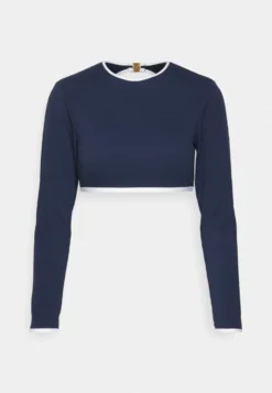 Seafolly Beach Bound Cropped Long Sleeve SunvestBikini Pezzo SopraTrue Navy Donna Moda Mare S1981J0FP-K11