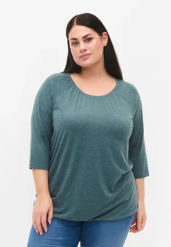 Zizzi With 3/4 SleevesMaglietta A Manica LungaScarab Mel Donna T-shirt E Top Z1721D12P-M11