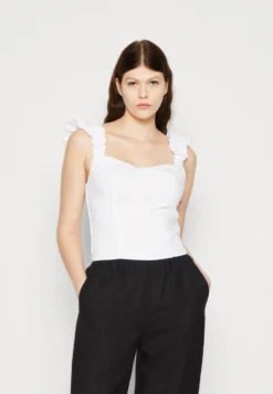 Abercrombie & Fitch Bare Slim Bubble StrapTopBrilliant White Donna T-shirt E Top A0F21E0B5-A11