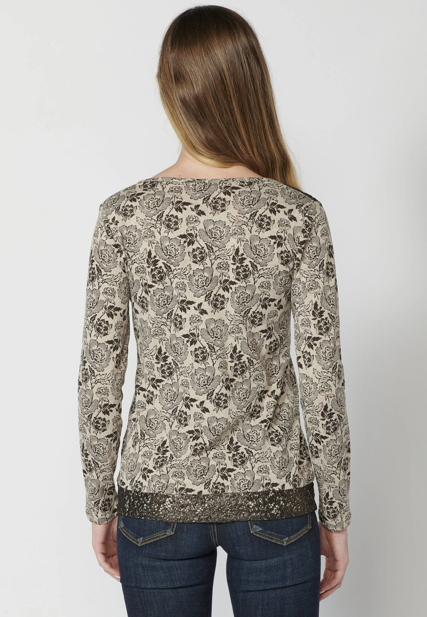 Koroshi Long SleeveMaglietta A Manica LungaBeige Donna T-shirt E Top KOL21D0A8-B11 3 Koroshi Long SleeveMaglietta A Manica LungaBeige Donna T-shirt E Top KOL21D0A8-B11 - immagine 3