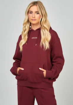 SikSilk Felpa Con Cappuccio - Burgundy