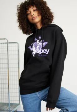 Obey Clothing One TwoFelpaBlack Donna Felpe OB021J033-Q11