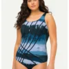 Ulla Popken Tie-Dye- Costume Da Bagno - Ink Blue