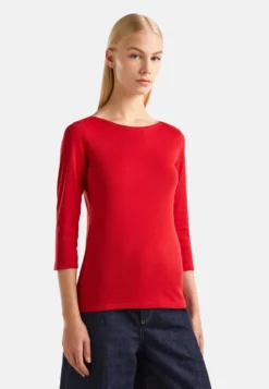 With Boat NeckMaglietta A Manica LungaRed Donna T-shirt E Top 4BE21D0J7-G11