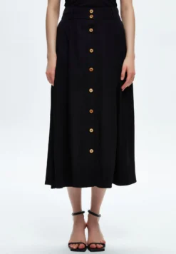 Front ButtonedGonna A CampanaBlack Donna Gonne ADK21B01Q-Q11