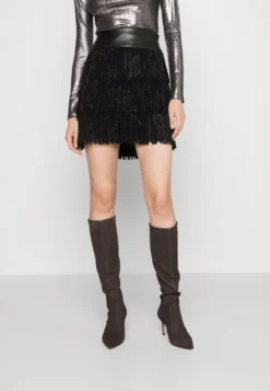 DKNY Fringe Skirt Waist - Minigonna - Black