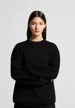 BERSHKA Round Neck - Felpa - Black