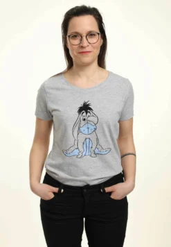 Disney Winnie The Pooh Basic Sketch EeyoreT-Shirt Con StampaHeather Grey Donna T-shirt E Top H3A21D1GK-C11