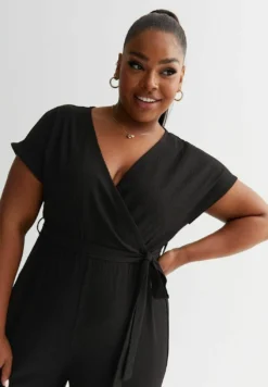 New Look CurvesCrinkle Wrap- Tuta Jumpsuit - Black -ESPRIT Vendite 60e4dc6020144bd9b1130150f07c69a7