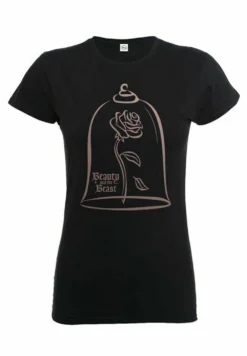 Disney Beauty The Beast Rose GoldT-Shirt Con StampaBlack Donna T-shirt E Top R8N21D01D-Q11
