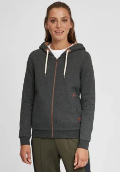 OXMO Oxvicky - Felpa Con Zip - Dar Grey M