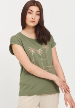 B.young Bysamia Palm TshirtT-Shirt Con StampaOlivine Donna T-shirt E Top BY221D067-M11