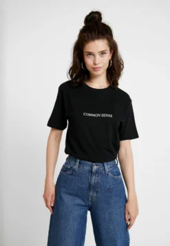 Mister Tee Ladies Common Sense TeeT-Shirt Con StampaBlack Donna T-shirt E Top MEJ21D023-Q11