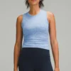 Lululemon License To Tight-Fit TankTopHeathered Pipe Dream Blue Donna T-shirt E Top LLS41D01N-K11