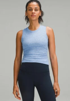 Lululemon License To Tight-Fit TankTopHeathered Pipe Dream Blue Donna T-shirt E Top LLS41D01N-K11