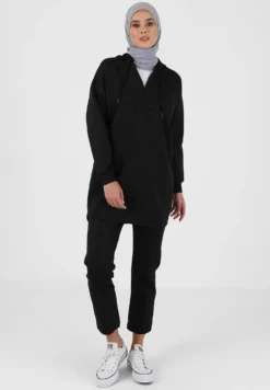 Refka Set - Felpa Con Cappuccio - Black