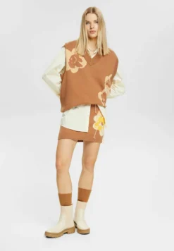 ESPRIT Mit Floralem Jacquard-Muster - Minigonna - Toffee -ESPRIT Vendite 67074933bccf4452af5a8fe14cc1675b