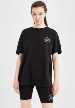 DeFacto T-Shirt Con StampaBlack Donna T-shirt E Top DEZ21D14D-Q11
