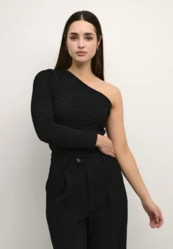 Kaffe Karonia Assymetric Ls Maglietta A Manica LungaBlack Deep Donna T-shirt E Top KA321D0I0-Q11