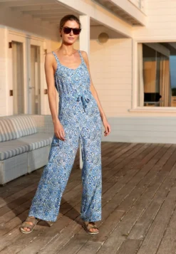 Next Wide Leg JumpsuitTuta JumpsuitBlue Paisley Print Donna Tute Jumpsuit NX321T0R4-K11