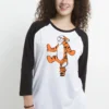 Disney Winnie The Pooh Basic Sketch TiggerMaglietta A Manica LungaWhite Black Donna T-shirt E Top H3A21DBDT-A11
