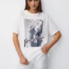 PULL & BEAR White Dua LipaT-Shirt Con StampaWhite Donna T-shirt E Top PUC21D2I2-A11