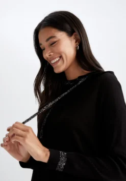 DeFacto Regular Fit Felpa Con CappuccioBlack Donna Felpe DEZ21I0TK-Q11 -ESPRIT Vendite 85039a63468d4139adffe48a4f9ee8cf