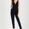 Wal G V NeckTuta JumpsuitNavy Donna Tute Jumpsuit WG021A017-K11