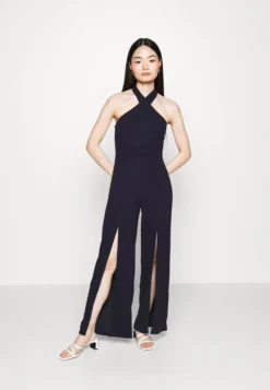 Alfo Cross NeckTuta JumpsuitNavy Blue Donna Tute Jumpsuit WAD21T01O-K11