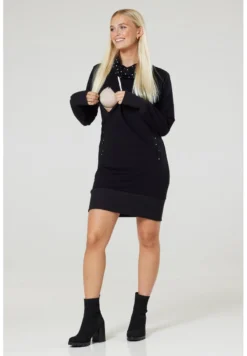 With A Feeding Function Polka DotsFelpaBlack/White Donna Felpe CBS29J00D-Q11