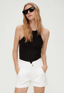 QS By S.Oliver Mit Versetzten GürtelschlaufenShorts Di JeansWeiß Donna Shorts QS121S05S-A11