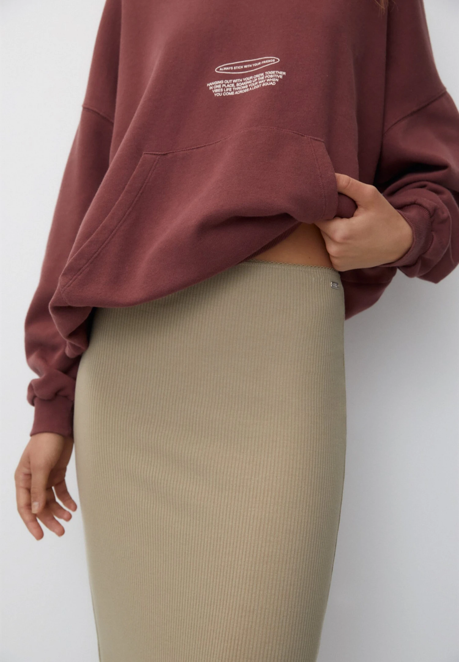 PULL & BEAR Faded - Gonna Lunga - Beige 4 PULL & BEAR Faded - Gonna Lunga - Beige - immagine 4