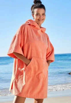 Next Towelling Changing PonchoAccessorio Da SpiaggiaCoral Pink Donna Moda Mare NX321C3AN-J11