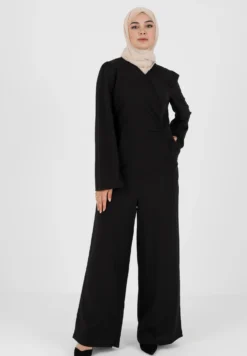 V Neck Collar TavinTuta JumpsuitBlack Donna Tute Jumpsuit MHR21T00A-Q11
