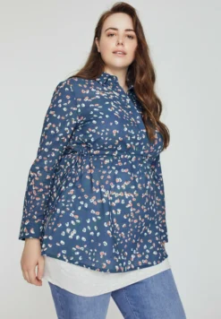 Ulla Popken TopGrijs Melange Donna T-shirt E Top UP129G004-C11