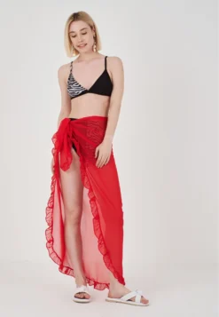 Long PareoAccessorio Da SpiaggiaRed Donna Moda Mare H6681H00C-G11