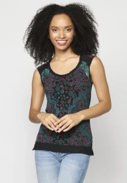 Koroshi StrapperTopBlack Donna T-shirt E Top KOL21D07I-Q11