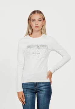 PlatesMaglietta A Manica LungaOff White Donna T-shirt E Top AHP21D00H-A11