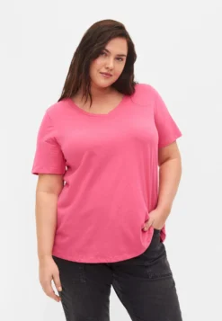 Zizzi PlainT-Shirt BasicHot Pink Donna T-shirt E Top Z1721D0Z2-J11