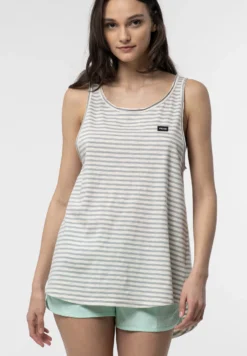 Lakeside - Top - Striped Dusty Mint