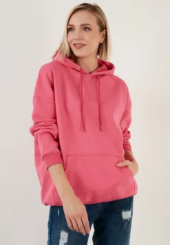 LELA Regular Fit - Felpa Con Cappuccio - Fuchsia