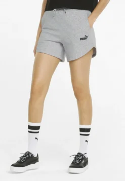 Puma Essentials High Waist- Shorts - Light Gray Heather