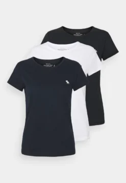 Abercrombie & Fitch Crew 3 PackT-Shirt BasicBlack/ White/ Navy Donna T-shirt E Top A0F21D0IR-Q11